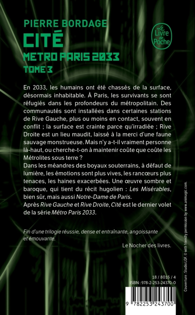 Cité (Métro Paris 2033, Tome 3) - Pierre Bordage - LGF