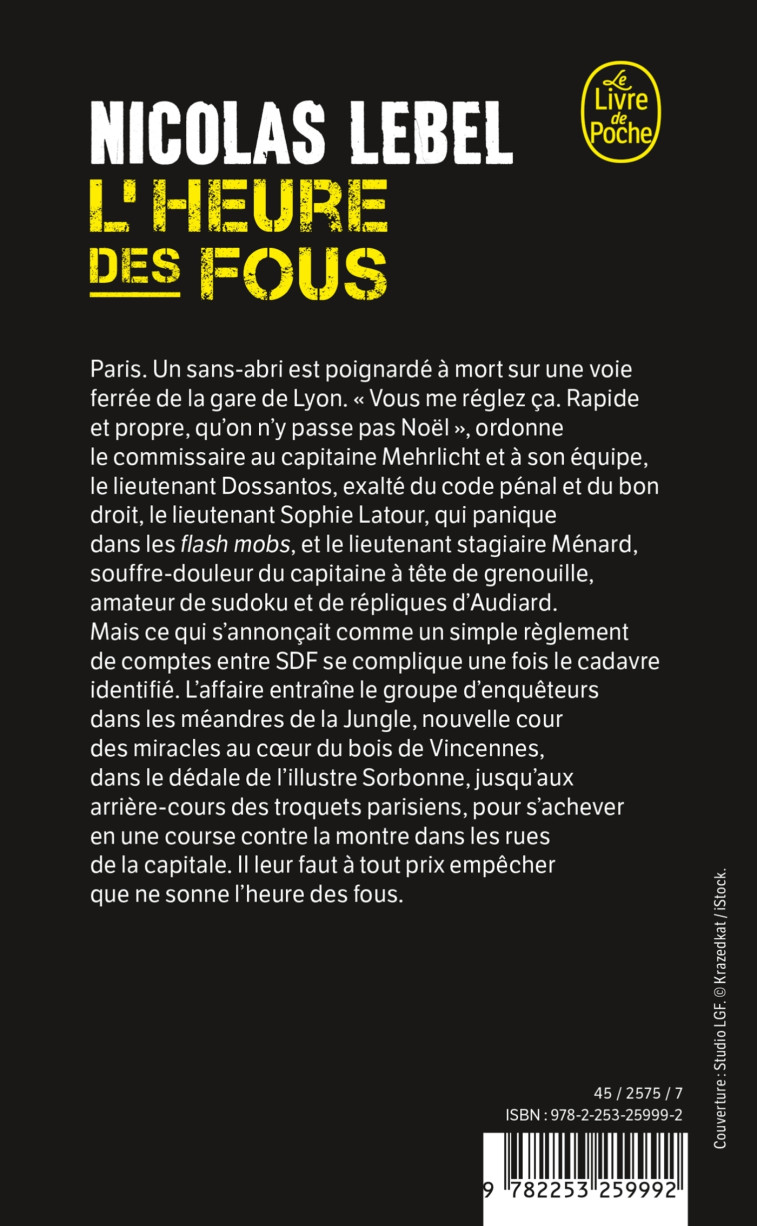 L'Heure des fous - Nicolas Lebel - LGF