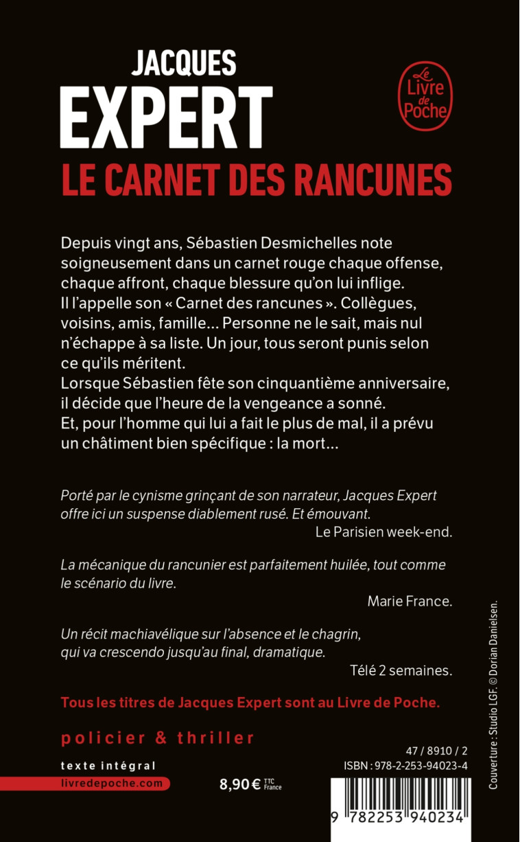 Le Carnet des rancunes - Jacques Expert - LGF