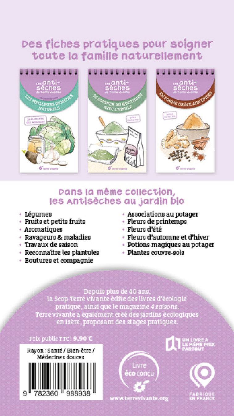 Les antisèches santé de Terre vivante : Trousse de soins naturels - Christine Cieur - TERRE VIVANTE